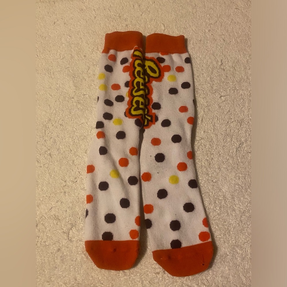 Reese’s Pieces Adult Large Crew Socks Fun Socks